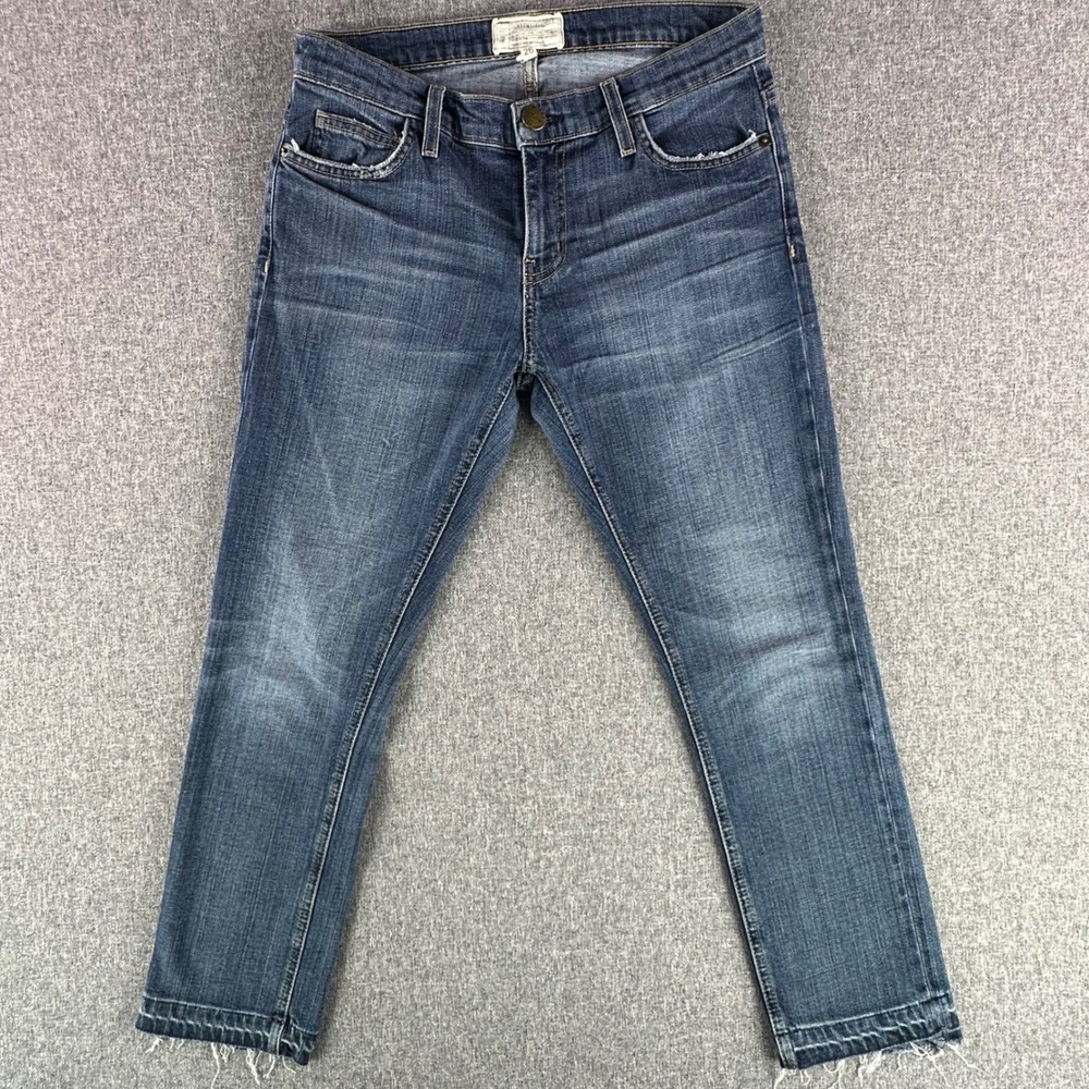 Current/Elliott Jeans Womens 26 The Cropped Straight Blue Let Out Hem 1570-0400